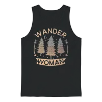 Wander Woman Camping Hiking Unisex Tank Top - Black – 1