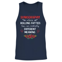 Medical Quote Flower Funny Vascular Sonographer Unisex Tank Top - Navy – 2