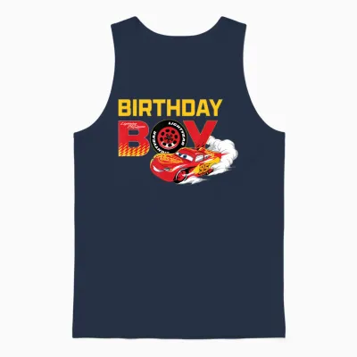 Disney & Pixar's Cars “birthday Boy” Lightning Mcqueen Unisex Tank Top - Navy