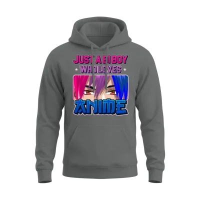 Funny Bisexual Just a Bi Boy Who Loves Anime Bisex Unisex Hoodie - Graphite Heather