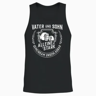 Vatertag Tshirt Kind Vater Sohn Opa Papa Dad Herrentag Unisex Tank Top - Black