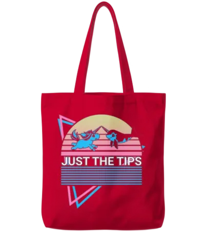 Narwhal Retro Tote Bags - Red