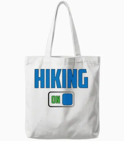 Hiking Mode on Nostalgia Tote Bags - White