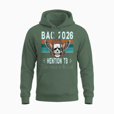 Baccalauréat 2026 Cadeau Réussite Bac Mention Tb Bachelier Unisex Hoodie - Military Green