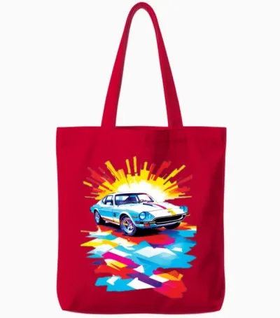 Retro Car Asthetic Design Tote Bags - Red