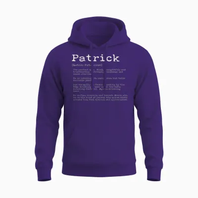 Funny Patrick Names Definition Funny Patrick Unisex Hoodie - Purple