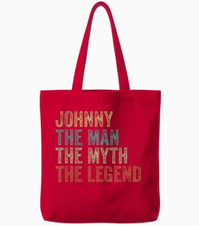 Johnny the Man the Myth the Legend Tote Bags - Red