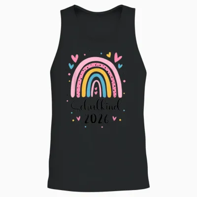 Schulkind 2026 1. Klasse Regenbogen Einschulung Mädchen Unisex Tank Top - Black