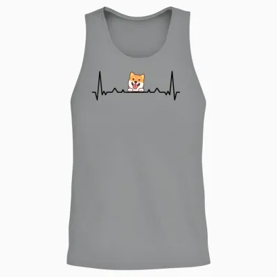 Shiba Inu Heartbeat Funny Shiba Inu Owner for Dog Lovers Unisex Tank Top - Sport Grey