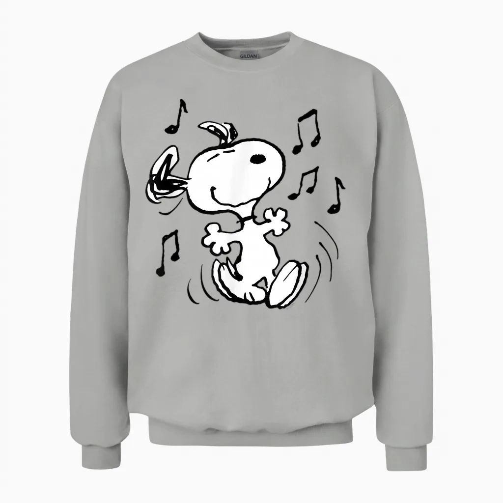 Peanuts - Snoopy Dancing T-Shirt, Blue Unisex Sweatshirt in Ash