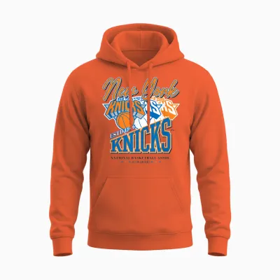 Nba Officiel New York Knicks Triple Threat Unisex Hoodie - Orange