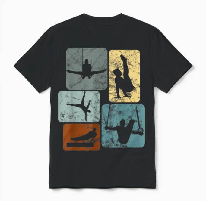 Gymnastics Boys Acrobatics Boys Gymnastics T-Shirt, Black, S Unisex T-Shirt in Black