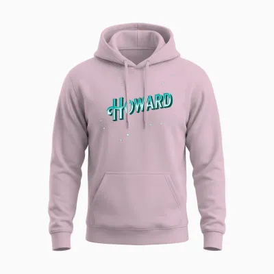 Howard Name Personalised T-Shirt, Black Unisex Hoodie - Light Pink