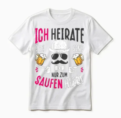 Hen Night T-Shirt Groom Costume Jga Stag Night T-Shirt, Pink Unisex T-Shirt - White