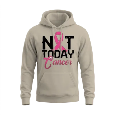 Not Today Cancer - Breast Cancer Awareness Fighter Unisex Hoodie - Sand