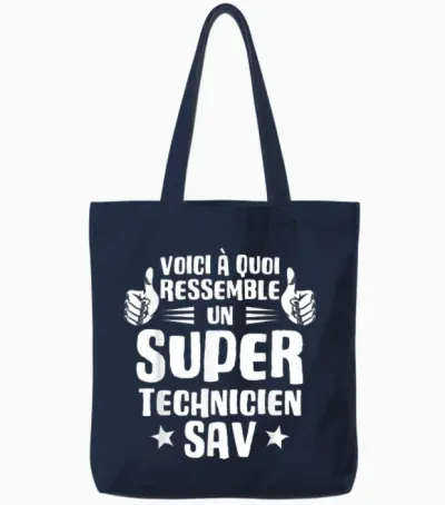 Here's What a Super Technician Sav T-Shirt Looks Like Tote Bags - Navy