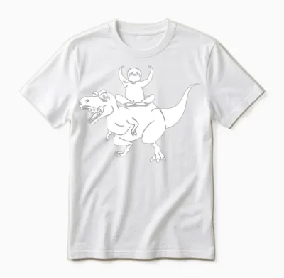 Funny Dinosaur Sloth Funny Dino Sloth Unisex T-Shirt - White