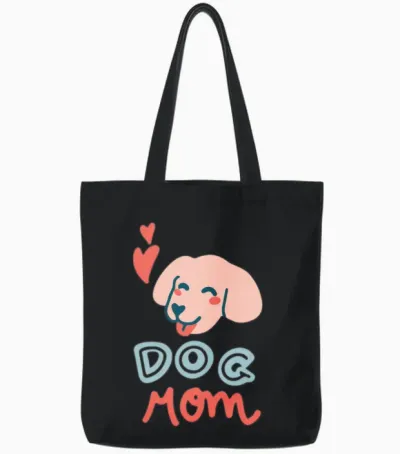 Dog Mom Tote Bags - Black