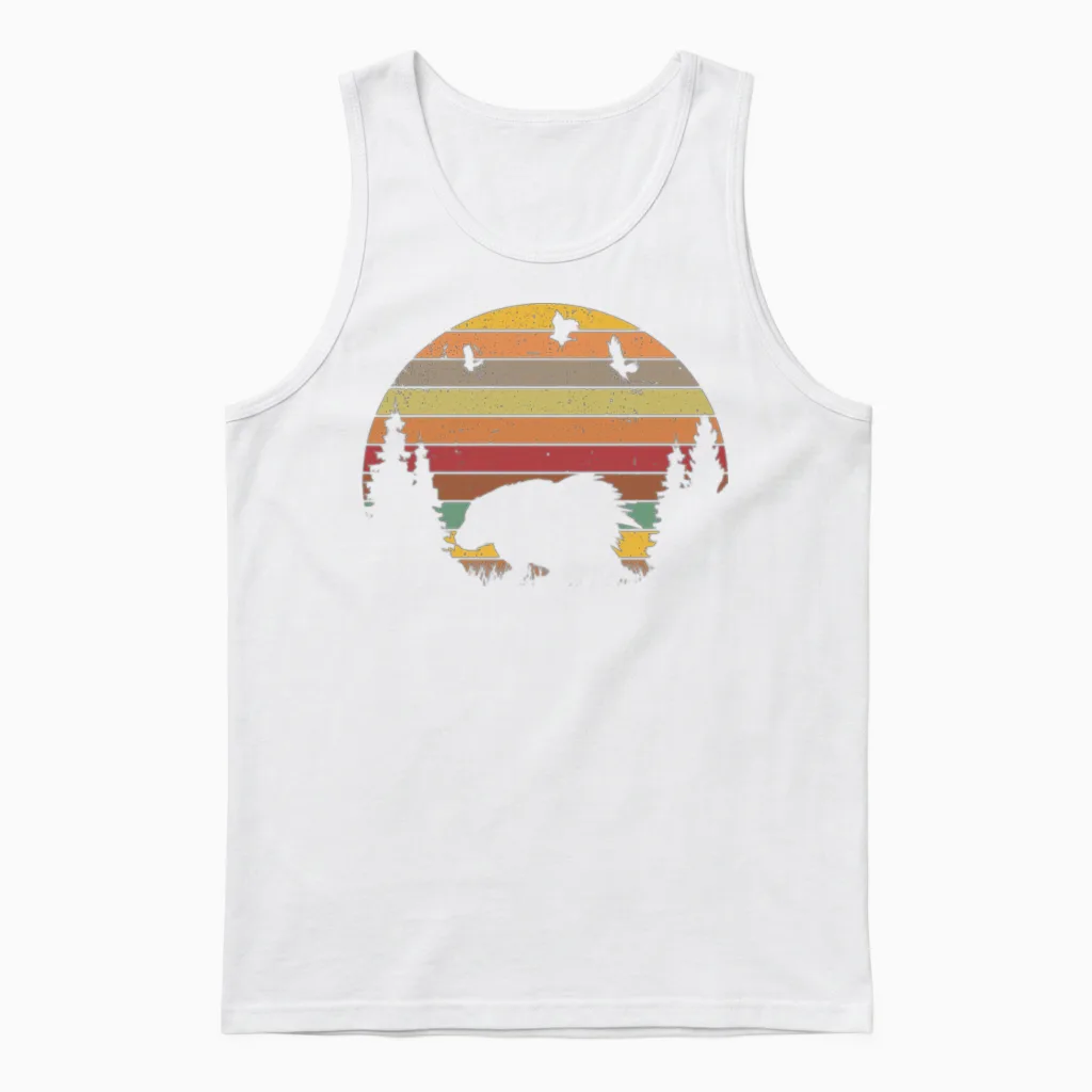 Porcupine Vintage Retro Unisex Tank Top - White