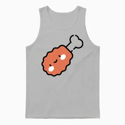 Funny Eat Chicken Unisex Tank Top - Ash