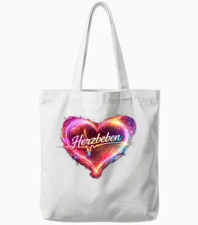 Buntes Schwungvolles Herz - Herzbeben Tote Bags - White