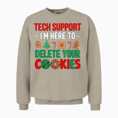 Tech Support Christmas Cookies Women Men Funny Christmas Unisex Sweatshirt - Sand