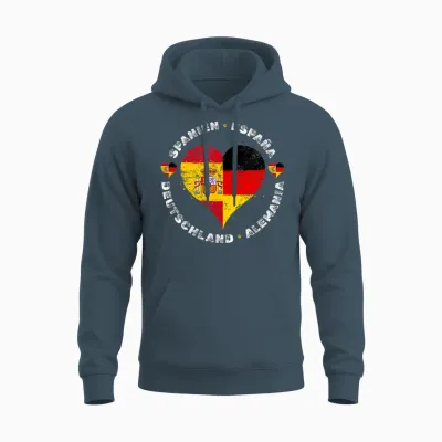 Spanien Deutschland Flaggen Stolze Spanisch Deutsch Fans Unisex Hoodie - Dark Heather