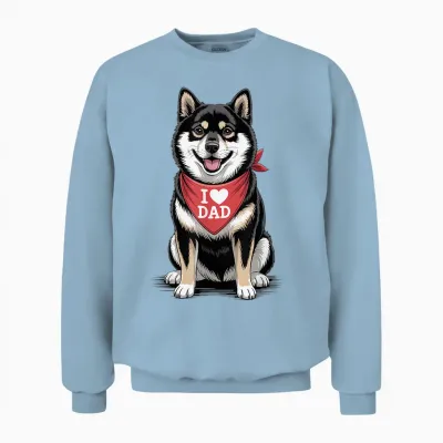 Ich Liebe Papa Shiba Inu Lover Hund/vatertag Unisex Sweatshirt - Light Blue