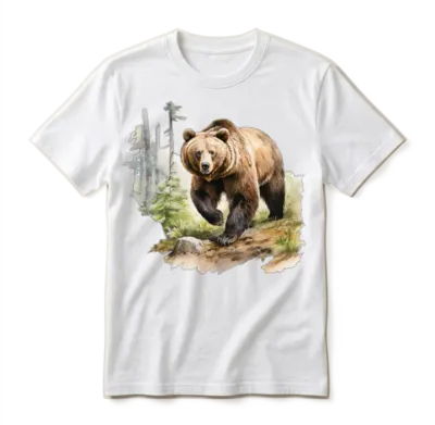 Grizzly Bear in the Wild Unisex T-Shirt - White