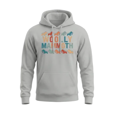 Retro Mammoth Lover Unisex Hoodie - Ash