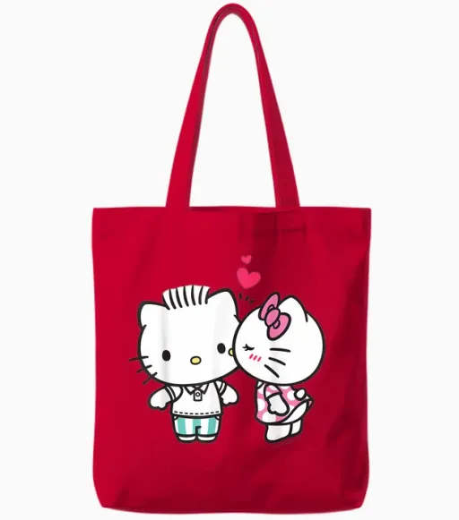 Hello Kitty and Dear Daniel Valentine Tote Bags in Red