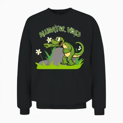 Funny Alligator Unisex Sweatshirt - Black