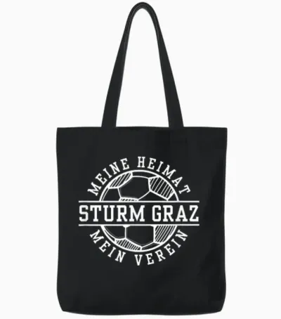Graz Sturm Football Home Fan Styria Austria Stadium T-Shirt, Black Tote Bags - Black