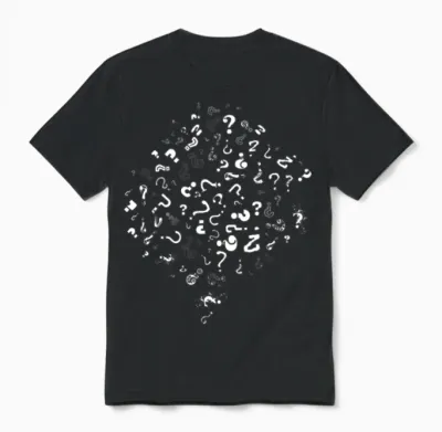 Question Marks Philosophical Questioning Unisex T-Shirt - Black