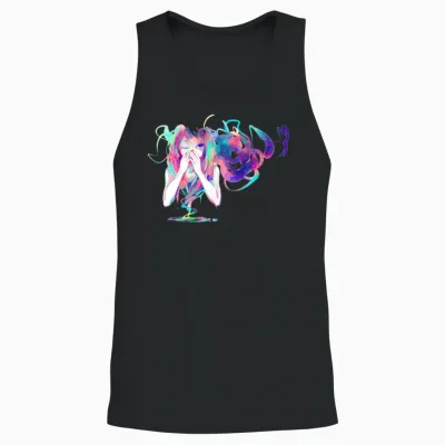 Anime Girl Unisex Tank Top - Black