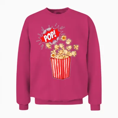 Retro Movie Popcorn Lover Unisex Sweatshirt - Heliconia