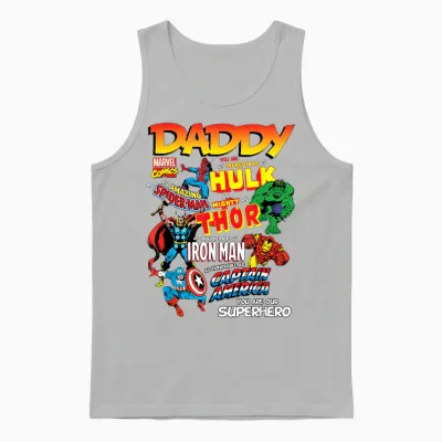 Marvel Comics Our Dad Superhero Unisex Tank Top - Ash