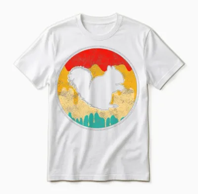Squirrel Retro Unisex T-Shirt - White