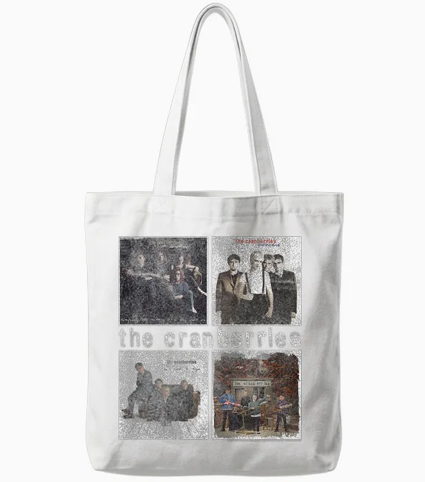 The Cranberries Distressed Album Covers Vintage Band Tote Bags in White