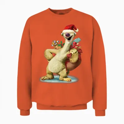 Ice Age Sid Prehistoric Santa for Christmas Holiday Unisex Sweatshirt - Orange