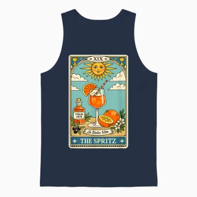 été Italien, Spritz Veneto Cocktail Art, Apéritif Unisex Tank Top - Navy