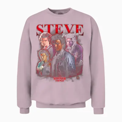 Stranger Things Steve Boyfriend Officially Licensed Unisex Sweatshirt - Light Pink