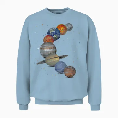 Galaxy Planets Sun Universe Outer Space Science Unisex Sweatshirt - Light Blue