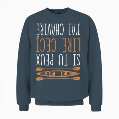 Funny if You Can Read This I Capsized Canoe Kayak T-Shirt, Black, S Unisex Sweatshirt - Dark Heather