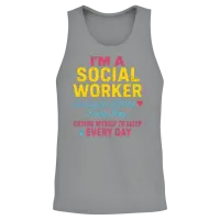 Social Worker – Saving & Crying Unisex Tank Top - Sport Grey – 2