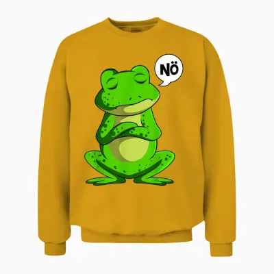 Süße Frosch Liebhaber Geschenke Unisex-Erwachsene Kinder Cartoon T-Shirt Schwarz V-Ausschnitt Halbarm Small Winter 1 Count Unisex Sweatshirt - Gold