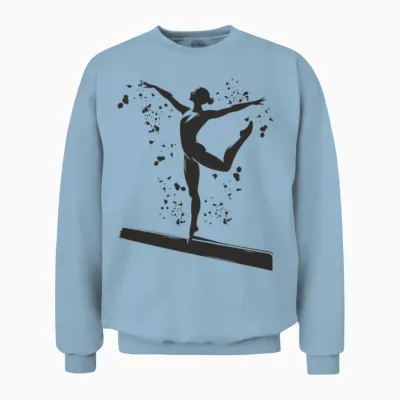 Gymnast Balance Beam Artistic Gymnastics Unisex Sweatshirt - Light Blue