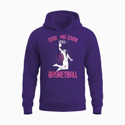 Cool Girls Playing Basketball Basketball Children's Unisex Hoodie - Purple