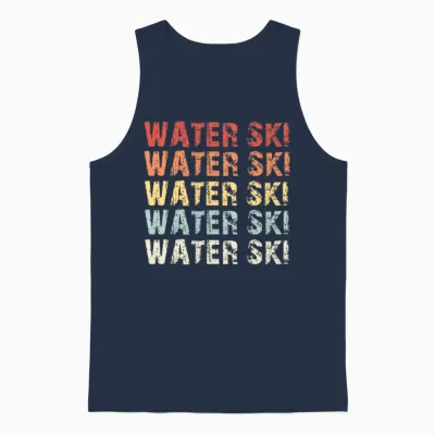 Retro Water Ski Unisex Tank Top - Navy