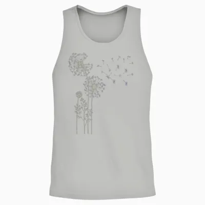 Retro Insect Dragonfly Dandelion Unisex Tank Top - Ash